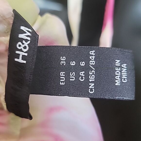 HM Pink and Green Floral Print Maxi Dress Sz 6 - Picture 7 of 8